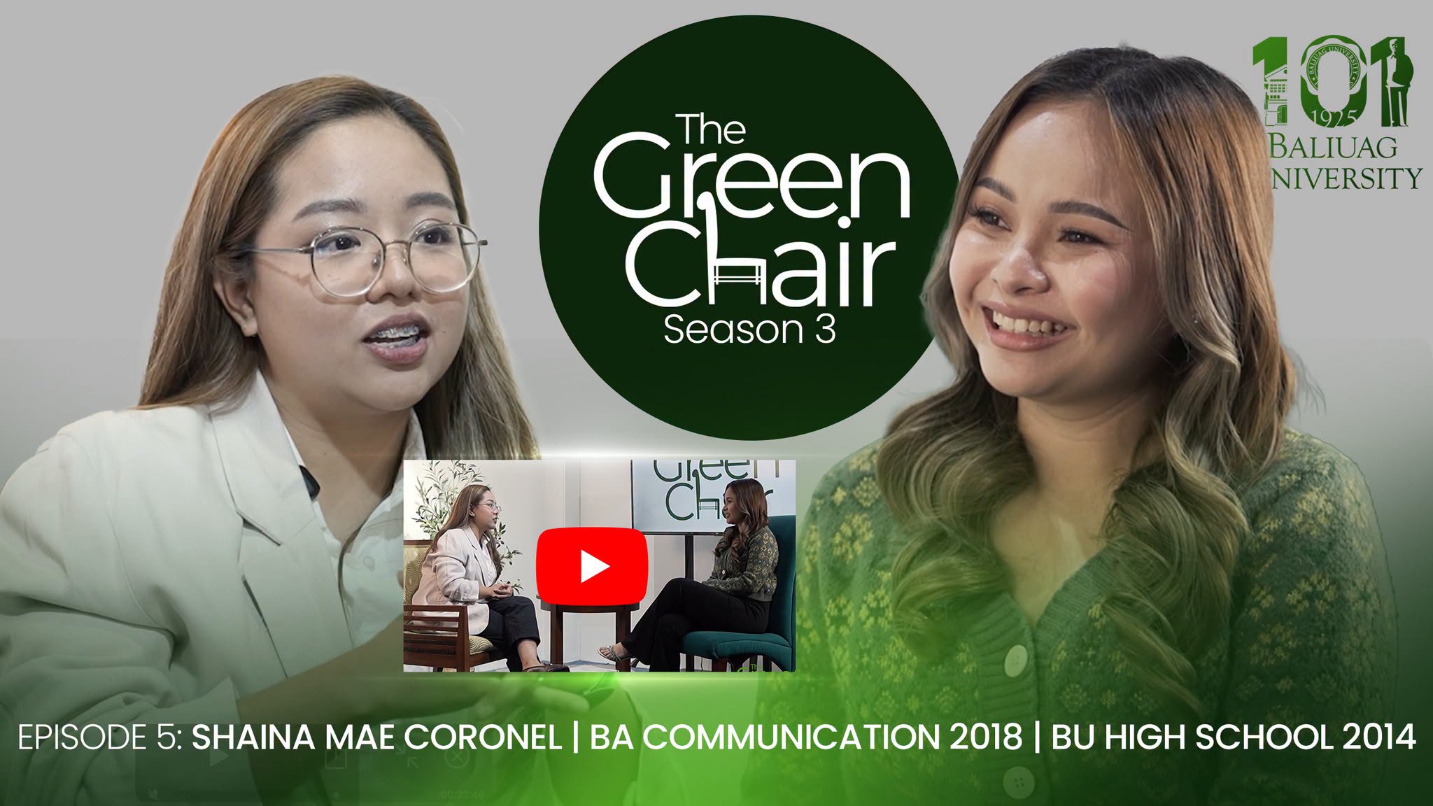 #TheGreenChair Season 3 Episode 5 | Shaina Mae Coronel | BA Communication 2018 | BU HS 2014