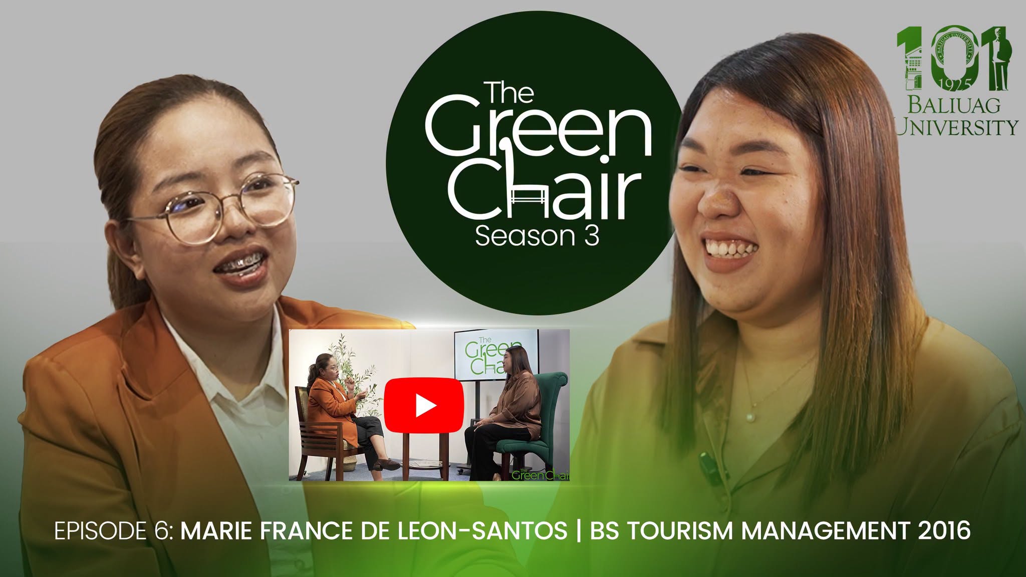 #TheGreenChair Season 3 Episode 6 | Marie France de Leon-Santos | BS Tourism Management 2016